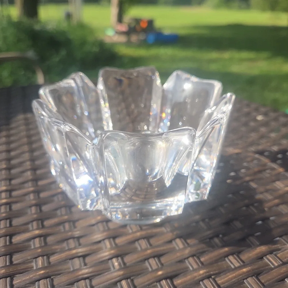 ORREFORS SWEDEN CORONA CRYSTAL GLASS BOWL LARS HELLSTEN SIGNED  6